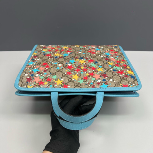 Gucci Children's Printed Tote Bag GG Monogram Brown Blue Gucci Children's Printed Tote Bag GG Monogram Brown Blue
