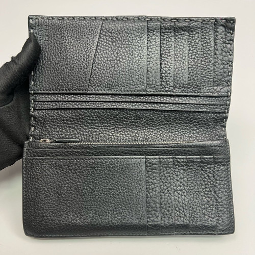Fendi Continental Wallet Calfskin Dark Grey