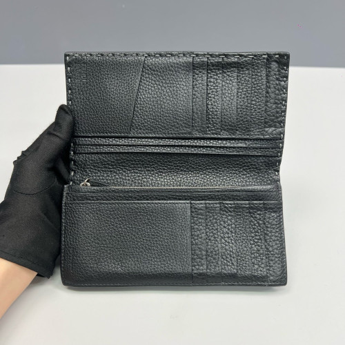 Fendi Continental Wallet Calfskin Dark Grey