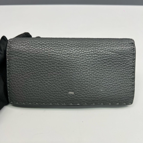 Fendi Continental Wallet Calfskin Dark Grey