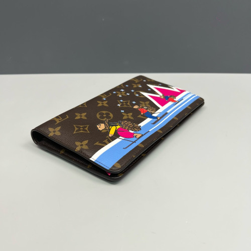 Louis Vuitton Continental Wallet Monogram Brown Blue White