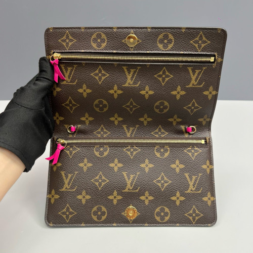 Louis Vuitton Continental Wallet Monogram Brown Blue White