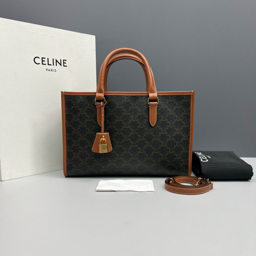 Celine Mini Horizontal Cabas Triomphe Brown Black