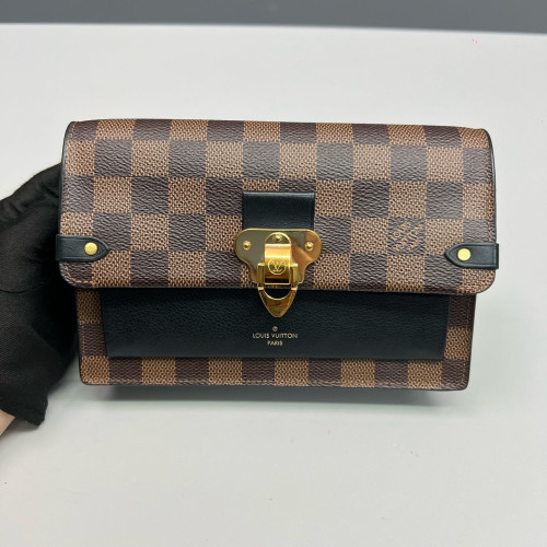 Louis Vuitton Vavin Chain Wallet Damier Ebene Black