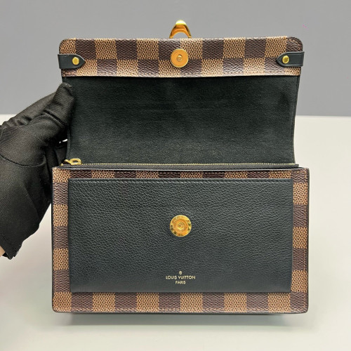 Louis Vuitton Vavin Chain Wallet Damier Ebene Black