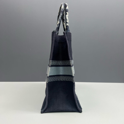 Dior Large Book Tote Canvas White Navy Black