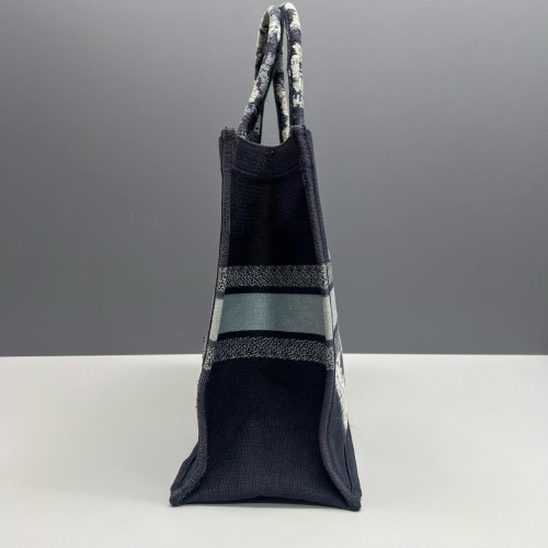 Dior Large Book Tote Canvas White Navy Black