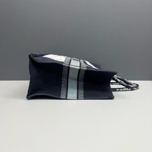 Dior Large Book Tote Canvas White Navy Black
