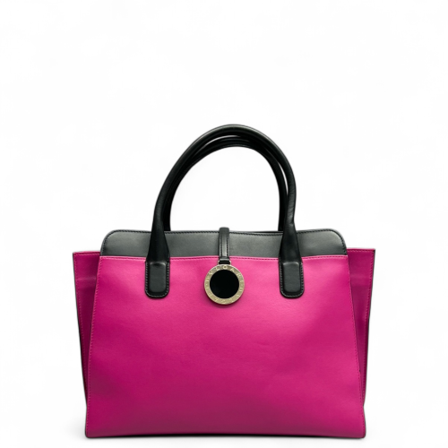 Bvlgari Tote Bag Calfskin Black Fuchsia