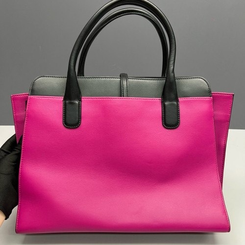 Bvlgari Tote Bag Calfskin Black Fuchsia