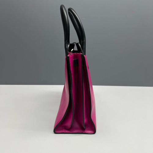 Bvlgari Tote Bag Calfskin Black Fuchsia