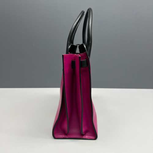 Bvlgari Tote Bag Calfskin Black Fuchsia