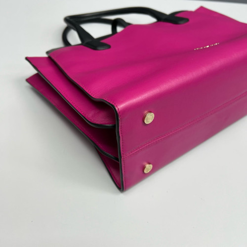 Bvlgari Tote Bag Calfskin Black Fuchsia