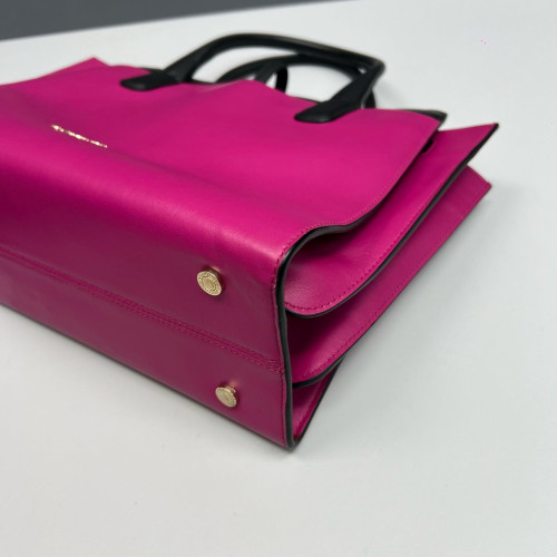 Bvlgari Tote Bag Calfskin Black Fuchsia