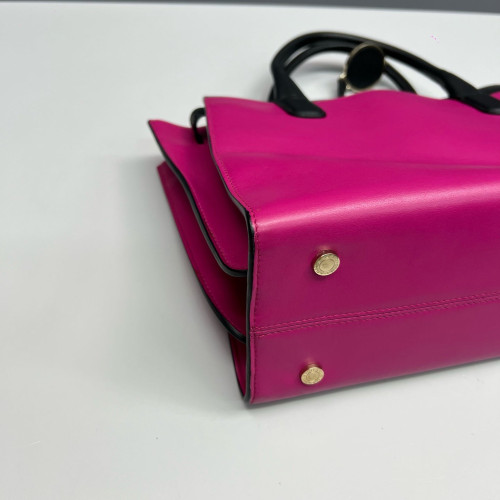 Bvlgari Tote Bag Calfskin Black Fuchsia