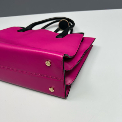 Bvlgari Tote Bag Calfskin Black Fuchsia