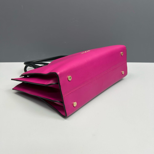 Bvlgari Tote Bag Calfskin Black Fuchsia