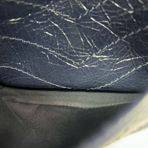 Yves Saint Laurent Baby Niki Chain Pull Up Leather Navy Blue