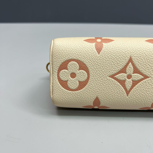 Louis Vuitton Nano Speedy Bandouliere Monogram Empreinte Giant Beige Clair