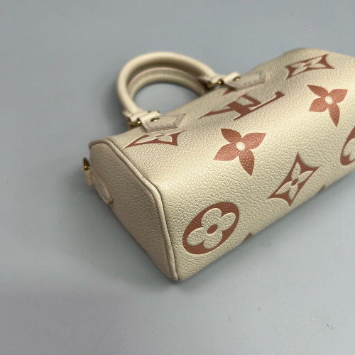 Louis Vuitton Nano Speedy Bandouliere Monogram Empreinte Giant Beige Clair