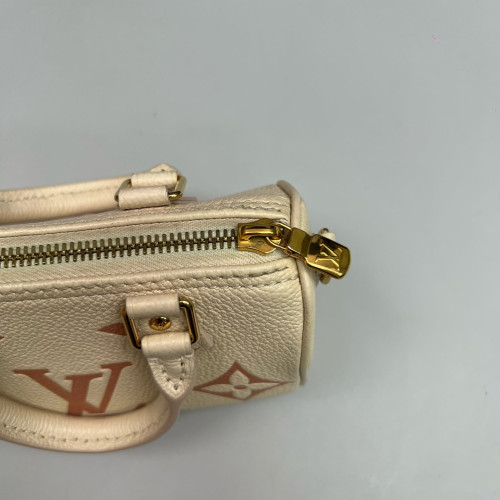Louis Vuitton Nano Speedy Bandouliere Monogram Empreinte Giant Beige Clair