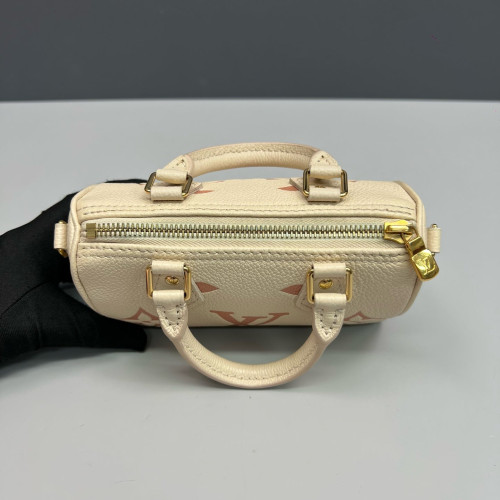 Louis Vuitton Nano Speedy Bandouliere Monogram Empreinte Giant Beige Clair