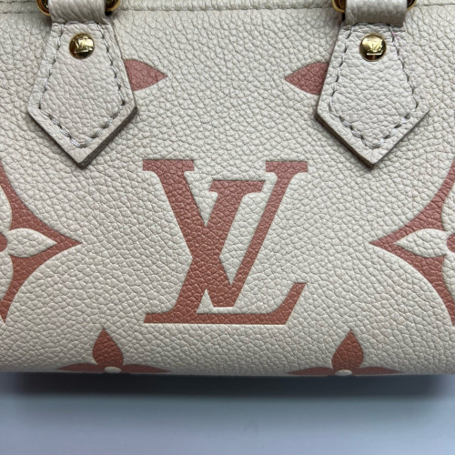 Louis Vuitton Nano Speedy Bandouliere Monogram Empreinte Giant Beige Clair