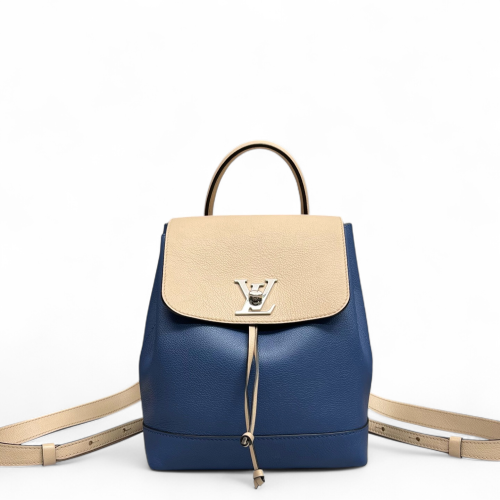 Louis Vuitton Lockme Backpack PM Calfskin Blue Beige