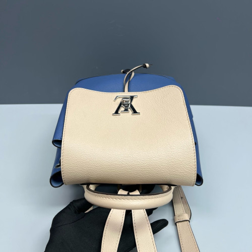 Louis Vuitton Lockme Backpack PM Calfskin Blue Beige