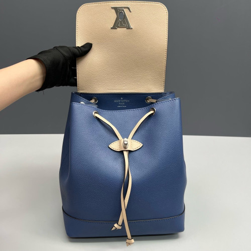 Louis Vuitton Lockme Backpack PM Calfskin Blue Beige