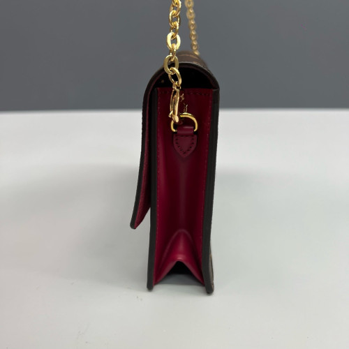 Louis Vuitton Flore Chain Wallet Monogram Brown Magenta