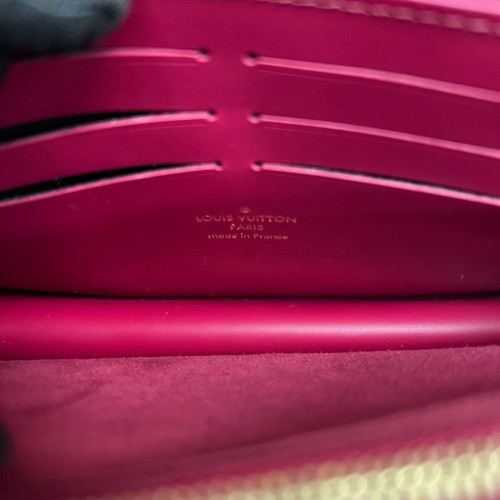 Louis Vuitton Flore Chain Wallet Monogram Brown Magenta