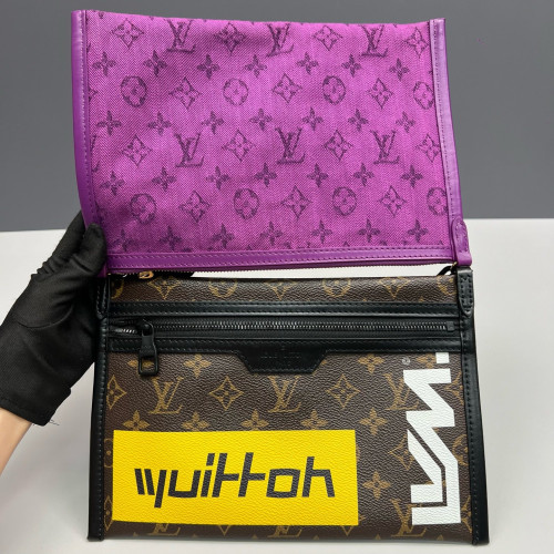 Louis Vuitton Crossbody Bag Monogram Brown Black Purple