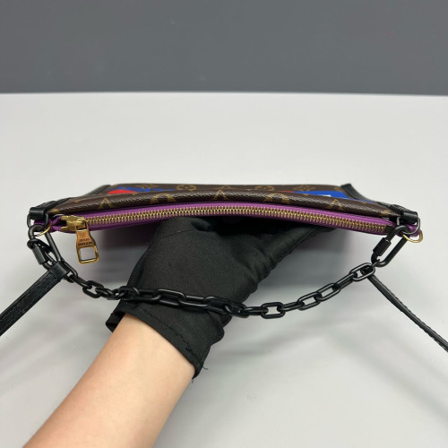 Louis Vuitton Crossbody Bag Monogram Brown Black Purple