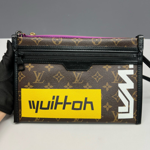 Louis Vuitton Crossbody Bag Monogram Brown Black Purple