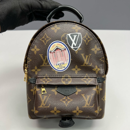 Louis Vuitton Palm Springs Backpack Mini Monogram Brown Black