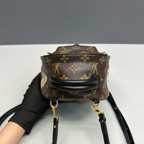 Louis Vuitton Palm Springs Backpack Mini Monogram Brown Black