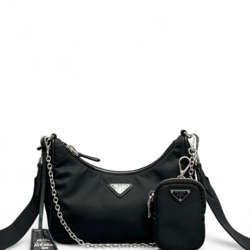 Prada Re-Edition 2005 Shoulder Bag Nylon Vela Black Prada Re-Edition 2005 Shoulder Bag Nylon Vela Black