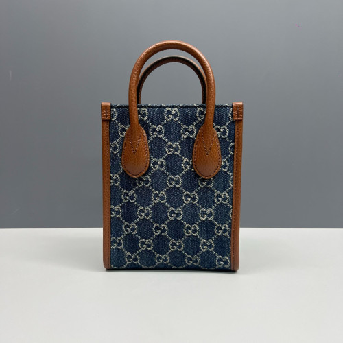 Gucci Sac Plat Denim Blue Brown