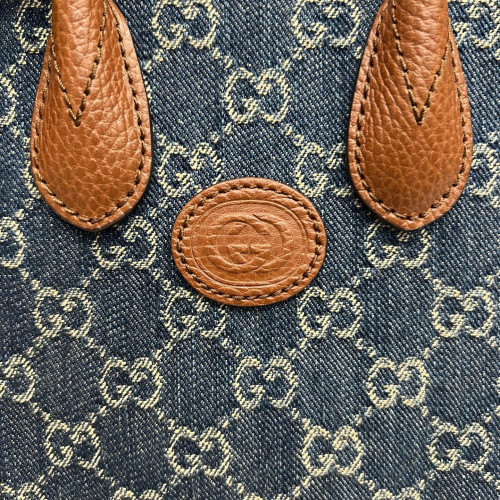 Gucci Sac Plat Denim Blue Brown