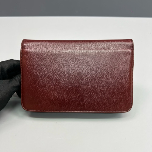 Chanel Logo WOC Wallet On Chain Grained Calfskin Burgundy