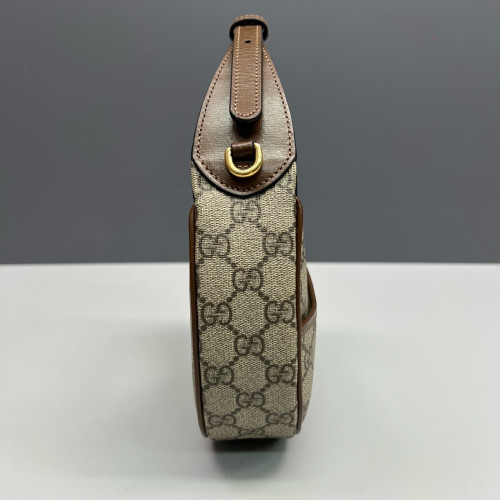 Gucci Mini Ophidia Half Moon Hobo GG Supreme Monogram Beige Brown Gucci Mini Ophidia Half Moon Hobo GG Supreme Monogram Beige Brown