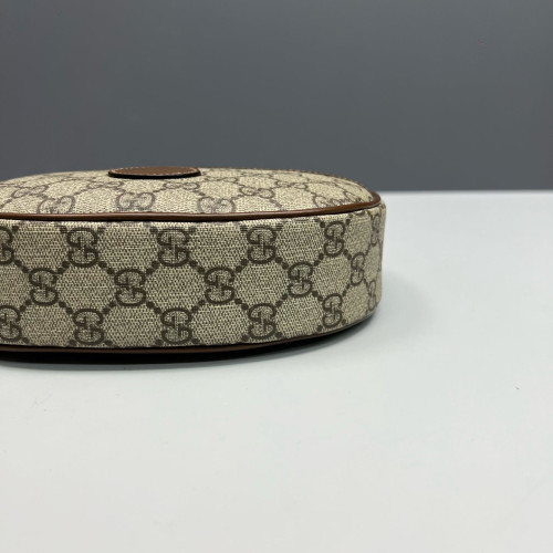 Gucci Mini Ophidia Half Moon Hobo GG Supreme Monogram Beige Brown Gucci Mini Ophidia Half Moon Hobo GG Supreme Monogram Beige Brown
