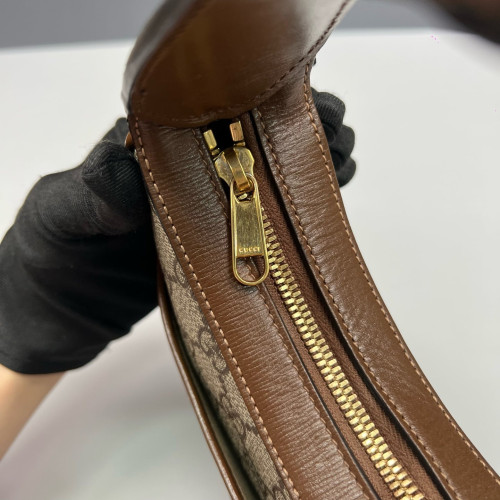 Gucci Mini Ophidia Half Moon Hobo GG Supreme Monogram Beige Brown Gucci Mini Ophidia Half Moon Hobo GG Supreme Monogram Beige Brown