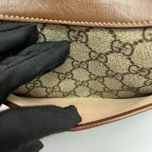 Gucci Mini Ophidia Half Moon Hobo GG Supreme Monogram Beige Brown Gucci Mini Ophidia Half Moon Hobo GG Supreme Monogram Beige Brown