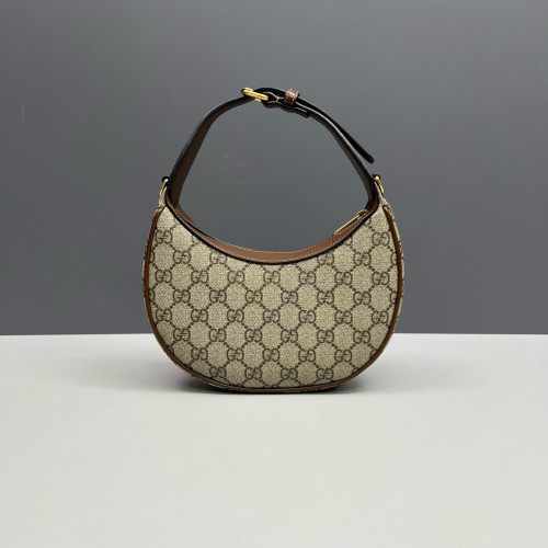 Gucci Mini Ophidia Half Moon Hobo GG Supreme Monogram Beige Brown Gucci Mini Ophidia Half Moon Hobo GG Supreme Monogram Beige Brown