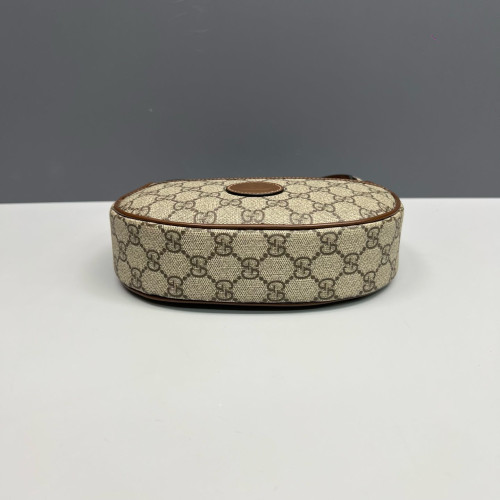 Gucci Mini Ophidia Half Moon Hobo GG Supreme Monogram Beige Brown Gucci Mini Ophidia Half Moon Hobo GG Supreme Monogram Beige Brown