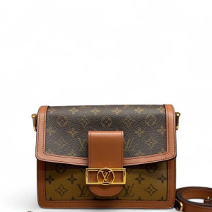 Louis Vuitton Dauphine MM Reverse Monogram Brown Tan Louis Vuitton Dauphine MM Reverse Monogram Brown Tan