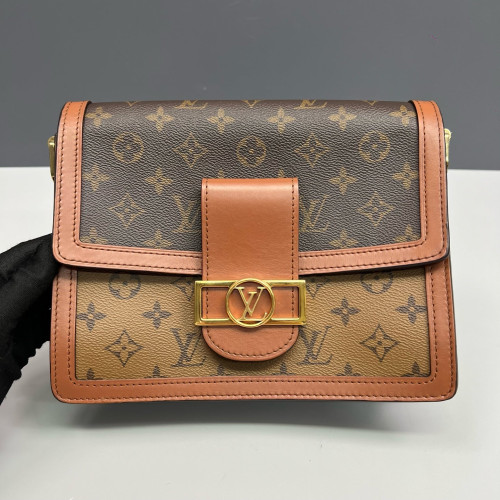 Louis Vuitton Dauphine MM Reverse Monogram Brown Tan