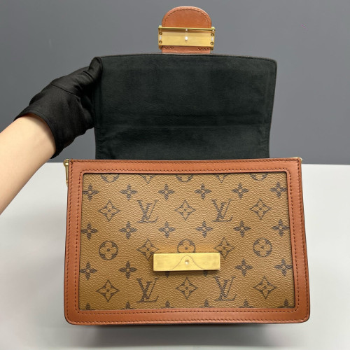 Louis Vuitton Dauphine MM Reverse Monogram Brown Tan